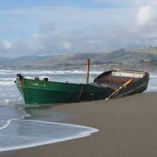 Hull of the wrecked Verna A II on Salmon Creek State Beach, Greater Farallones National Marine Sanctuary, California
